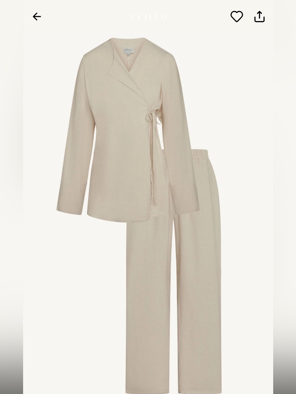 Veiled Collection Maya Linen Matching Set Top & Pants - Off White - Picture 6 of 6